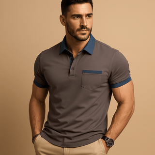 Poloshirt Herren Kurzarm - Cecile LavelleDunkelgrau