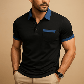 Poloshirt Herren Kurzarm - Cecile LavelleSchwarz
