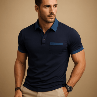 Poloshirt Herren Kurzarm - Cecile LavelleMarineblau