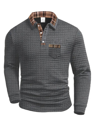 Poloshirt Herren Langarm Regular Fit - Cecile LavelleGrau