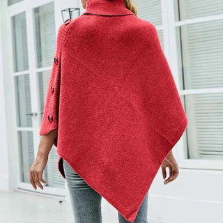 Damen Knopf Poncho Herbst