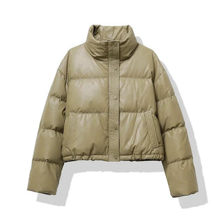 Pufferjacke Damen Oversized mit Stehkragen - Cecile LavelleKhaki
