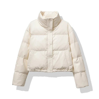 Pufferjacke Damen Oversized mit Stehkragen - Cecile LavelleBeige