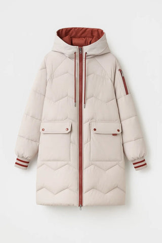 Pufferjacke Winter Damen Lang Beige - Cecile LavelleBeige