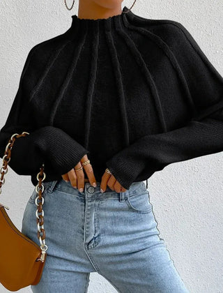 Pullover Damen mit Stehkragen - Cecile LavelleSchwarz