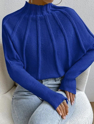 Pullover Damen mit Stehkragen - Cecile LavelleBlau