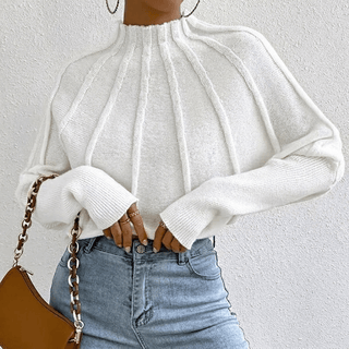 Pullover Damen mit Stehkragen - Cecile LavelleWeiß