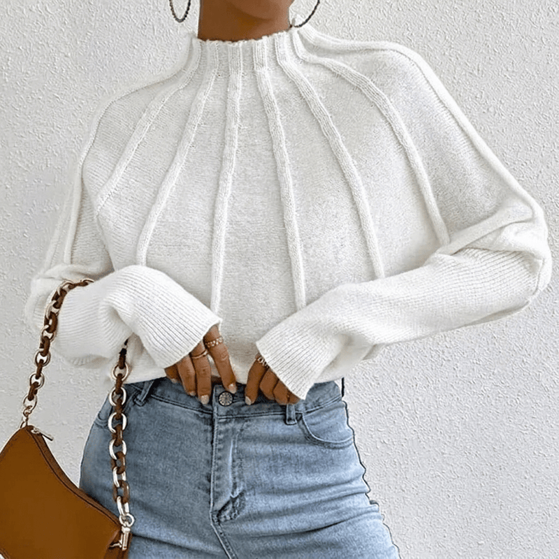 Women's pullover with stand-up collar