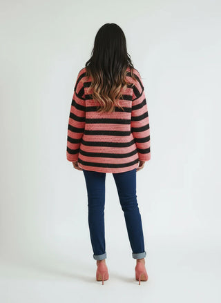 Pullover Damen Oversized Streifen