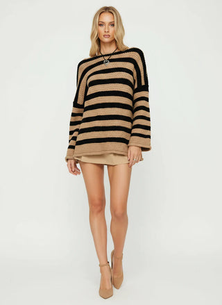 Pullover Damen Oversized Streifen