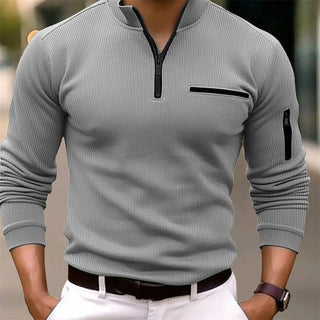 Pullover Herren Mit Stehkragen Slim Fit - Cecile LavelleGrau