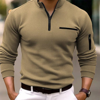 Pullover Herren Mit Stehkragen Slim Fit - Cecile LavelleBeige