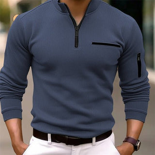 Pullover Herren Mit Stehkragen Slim Fit - Cecile LavelleBlau