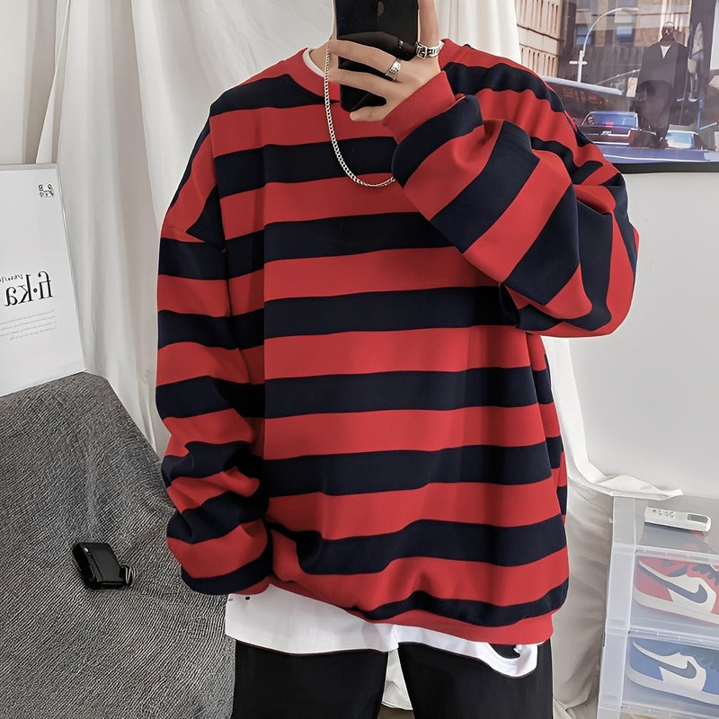 Pullover Herren Oversized Streifen