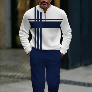 Pullover Herren Quarter-Zip in Marineblau