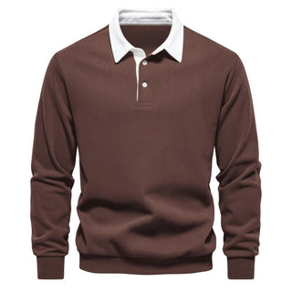 Pullover Herren Regular Fit mit Polokragen - Cecile LavelleBraun