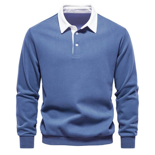 Pullover Herren Regular Fit mit Polokragen - Cecile LavelleBlau