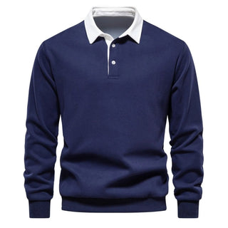 Pullover Herren Regular Fit mit Polokragen - Cecile LavelleDunkelblau
