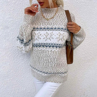 Pullover mit Stehkragen locker geschnitten - Cecile LavelleBeige