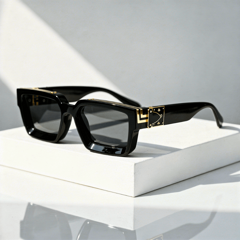 Square UV400 Sunglasses with Wide Frame
