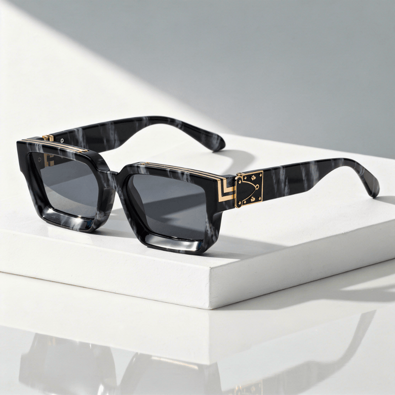 Square UV400 Sunglasses with Wide Frame