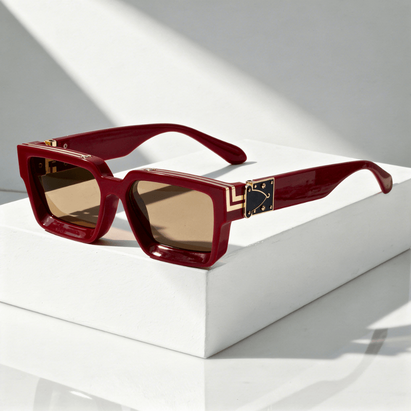 Square UV400 Sunglasses with Wide Frame