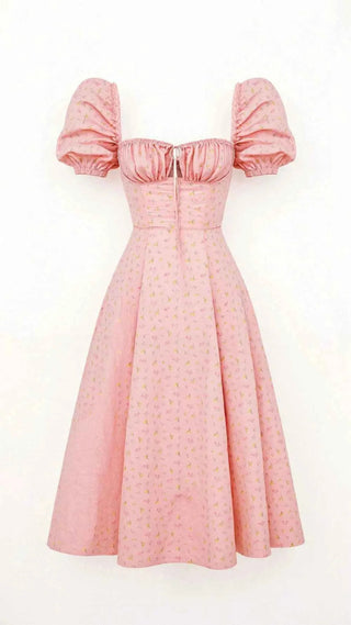 Quadratisches Midikleid mit Taillierung - Cecile LavelleRosa