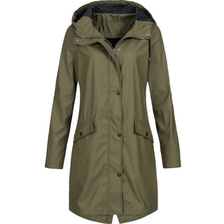 Regenjacke Damen Lang in Grün