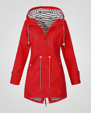 Regenmantel Damen Kapuze in Rot