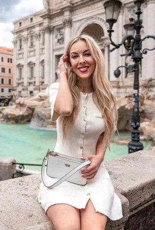 Ribbed Button - Front Mini - Kleid - Cecile LavelleSchwarz