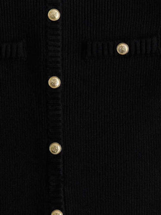 Ribbed Button - Front Mini - Kleid - Cecile LavelleSchwarz