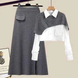 Rock Und Oberteil Set Elegant - Cecile LavelleGrau