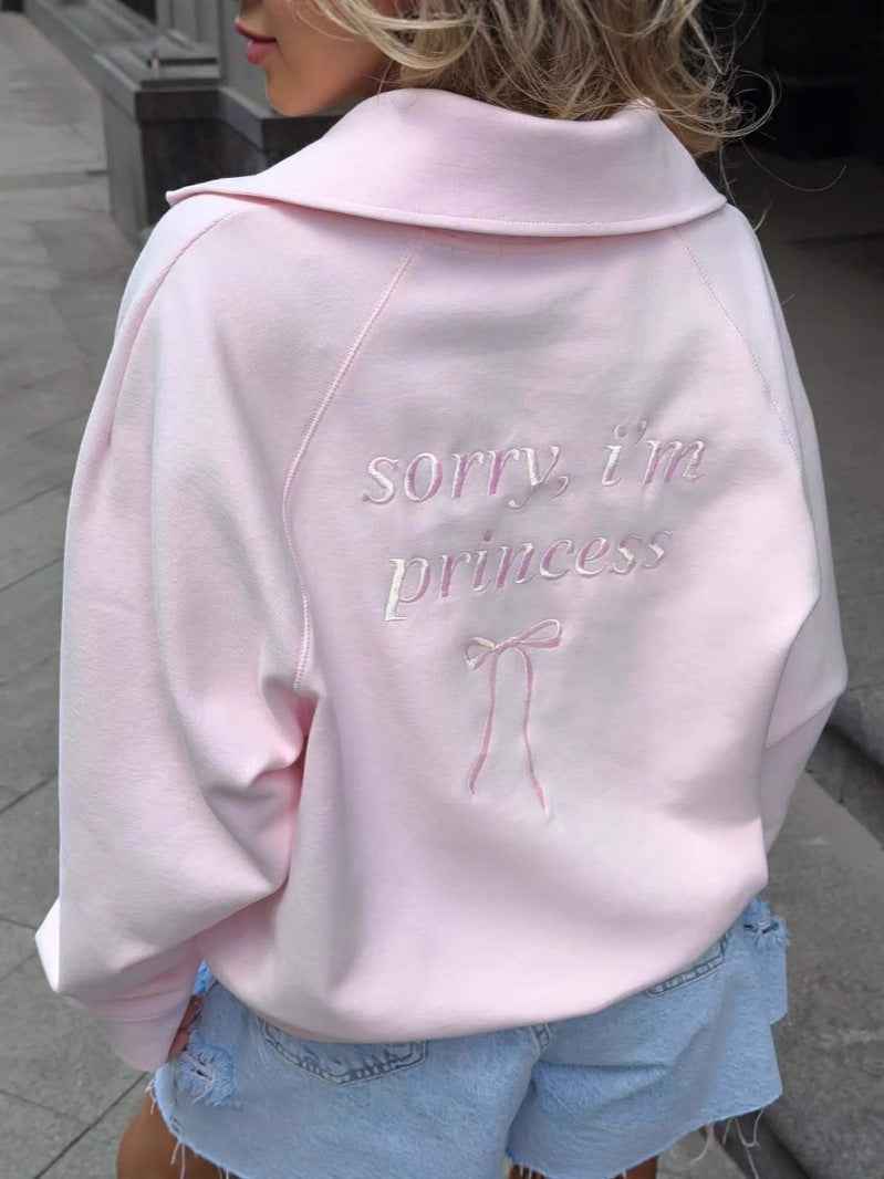 Pink sweatshirt for women with zipper
