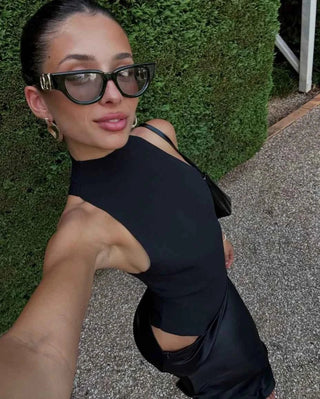 Rückenfreies Cut - Out - Maxikleid - Cecile LavelleSchwarz