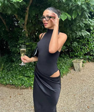 Rückenfreies Cut - Out - Maxikleid - Cecile LavelleSchwarz