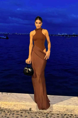 Rückenfreies Cut - Out - Maxikleid - Cecile LavelleBraun