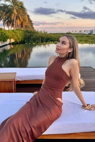 Rückenfreies Cut - Out - Maxikleid - Cecile LavelleSchwarz