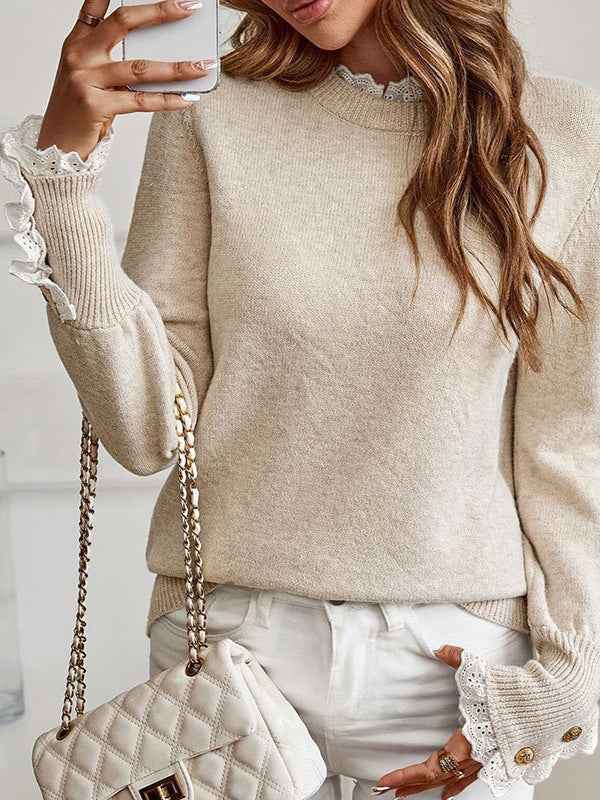Flæsebluse Beige
