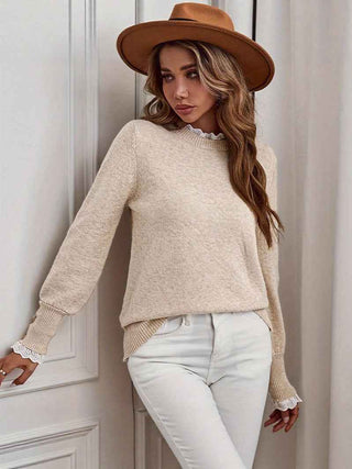 Rüschen Pullover Beige - Cecile LavelleBeige