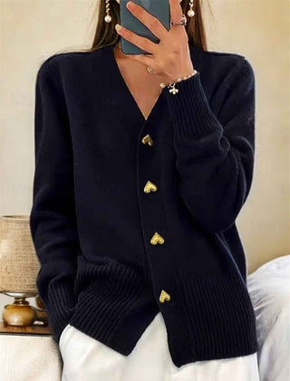 Schlichter Damen - Cardigan mit Knöpfen - Cecile LavelleSchwarz