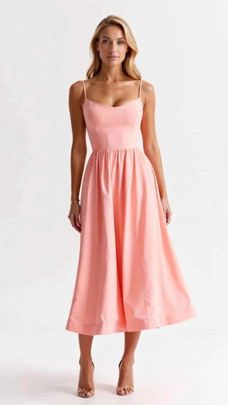 Schlichtes Midikleid mit Taillierung - Cecile LavelleRosa