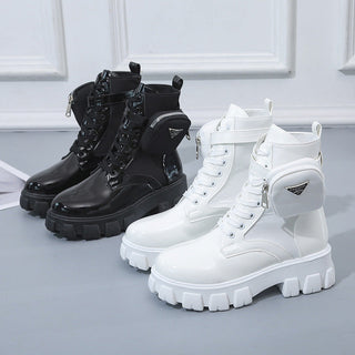 Schnürstiefel Damen Mid-Calf