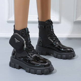 Schnürstiefel Damen Mid-Calf