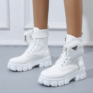 Schnürstiefel Damen Mid-Calf