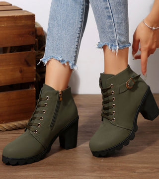 Schnürstiefel Damen mit Schnalle