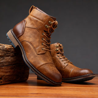 Schnürstiefel Herren Ankle Boot in Hellbraun