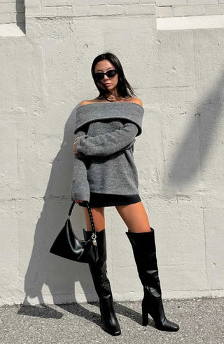 Schulterfreier Pullover - Cecile LavelleRot