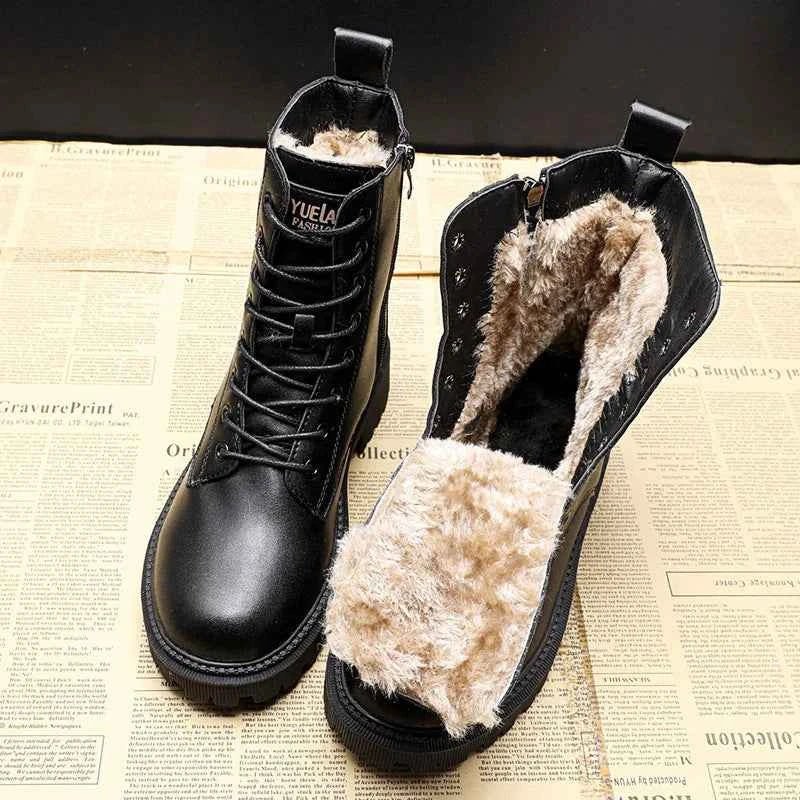 Black winter boots