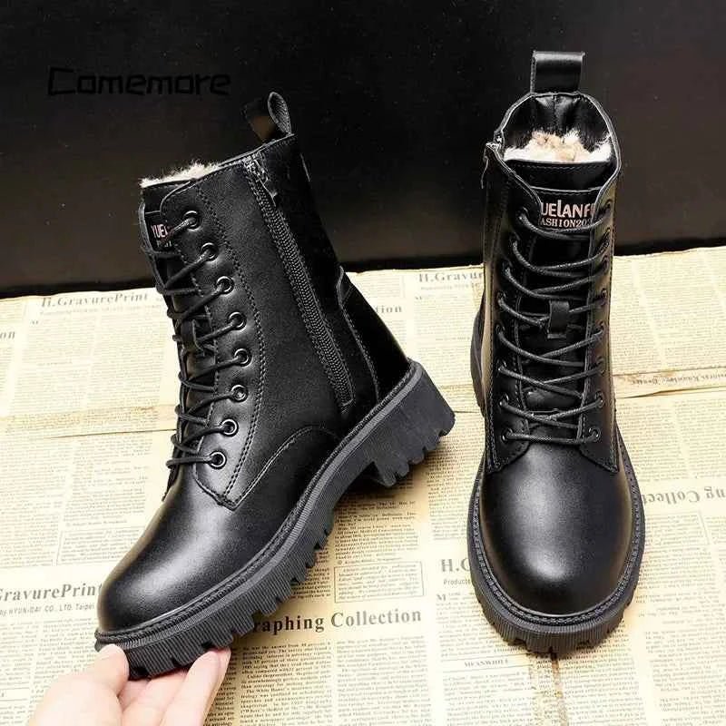 Black winter boots