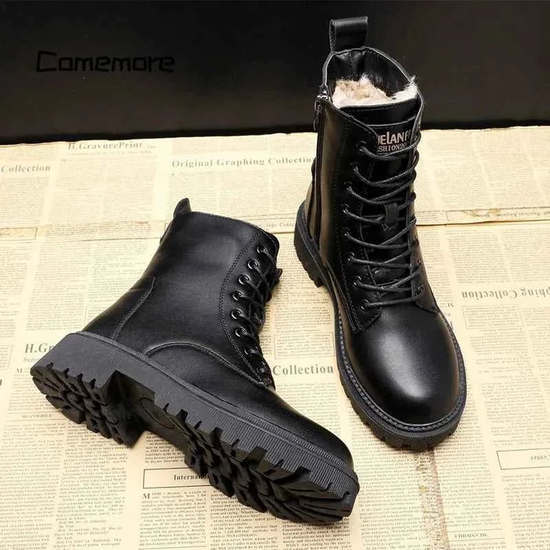 Black winter boots
